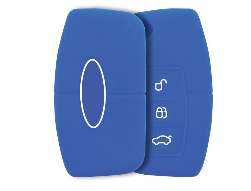 SUITABLE TO FIT FORD FOCUS OLD SILICONE KEY FOB CASE BLUE