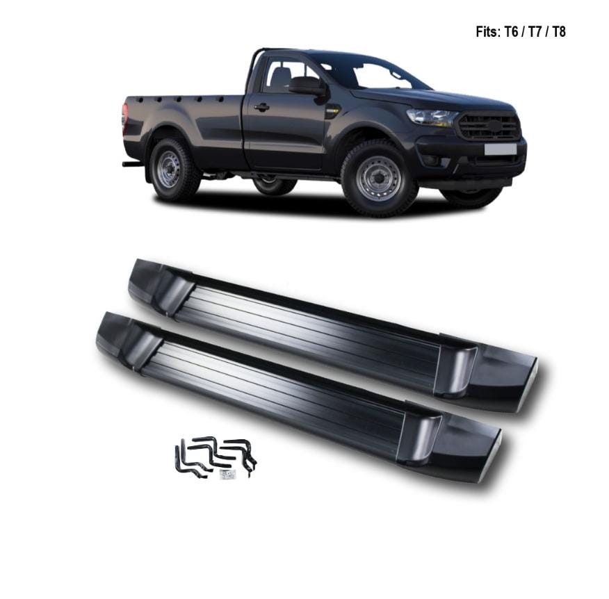 SUITABLE TO FIT RANGER 2012_2022 SINGLE CAB RUNNING BOARDS BLACK