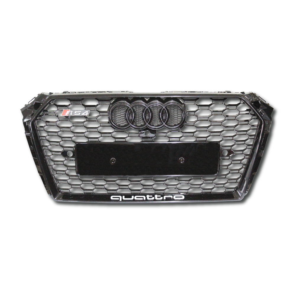 AUDI A4 2017+ B9 RS BLACK & BLACK DEBADGED GRILL