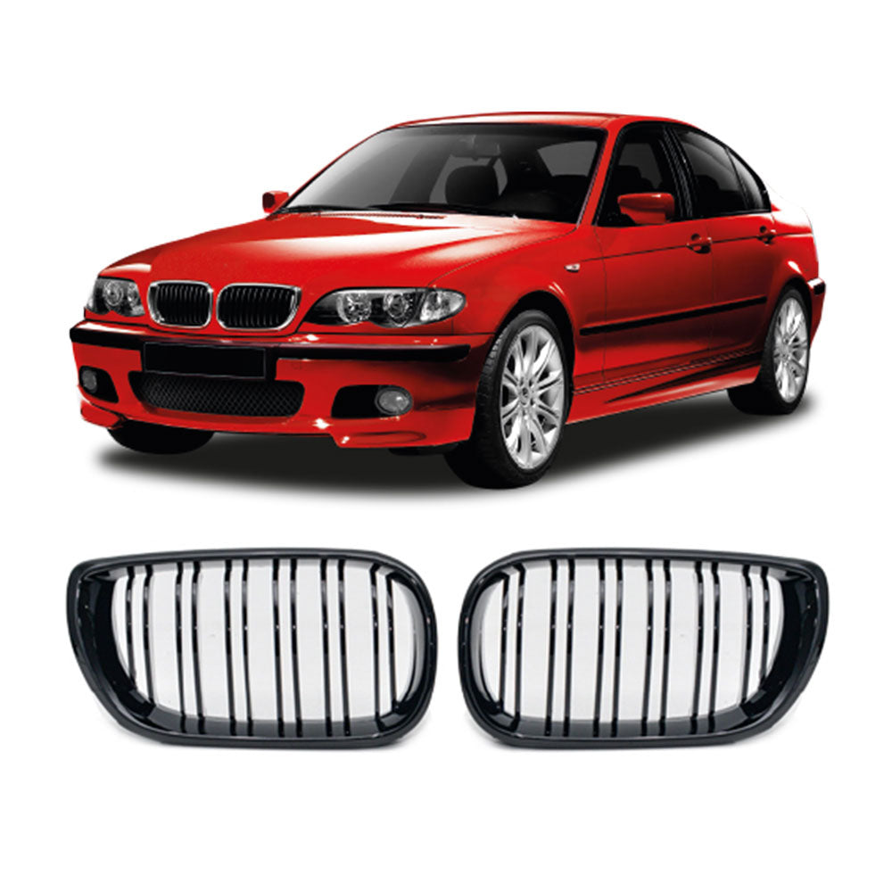 SUITABLE TO FIT BMW E46 MK2 4 DOOR M4 STYLE KIDNEY GRILLS