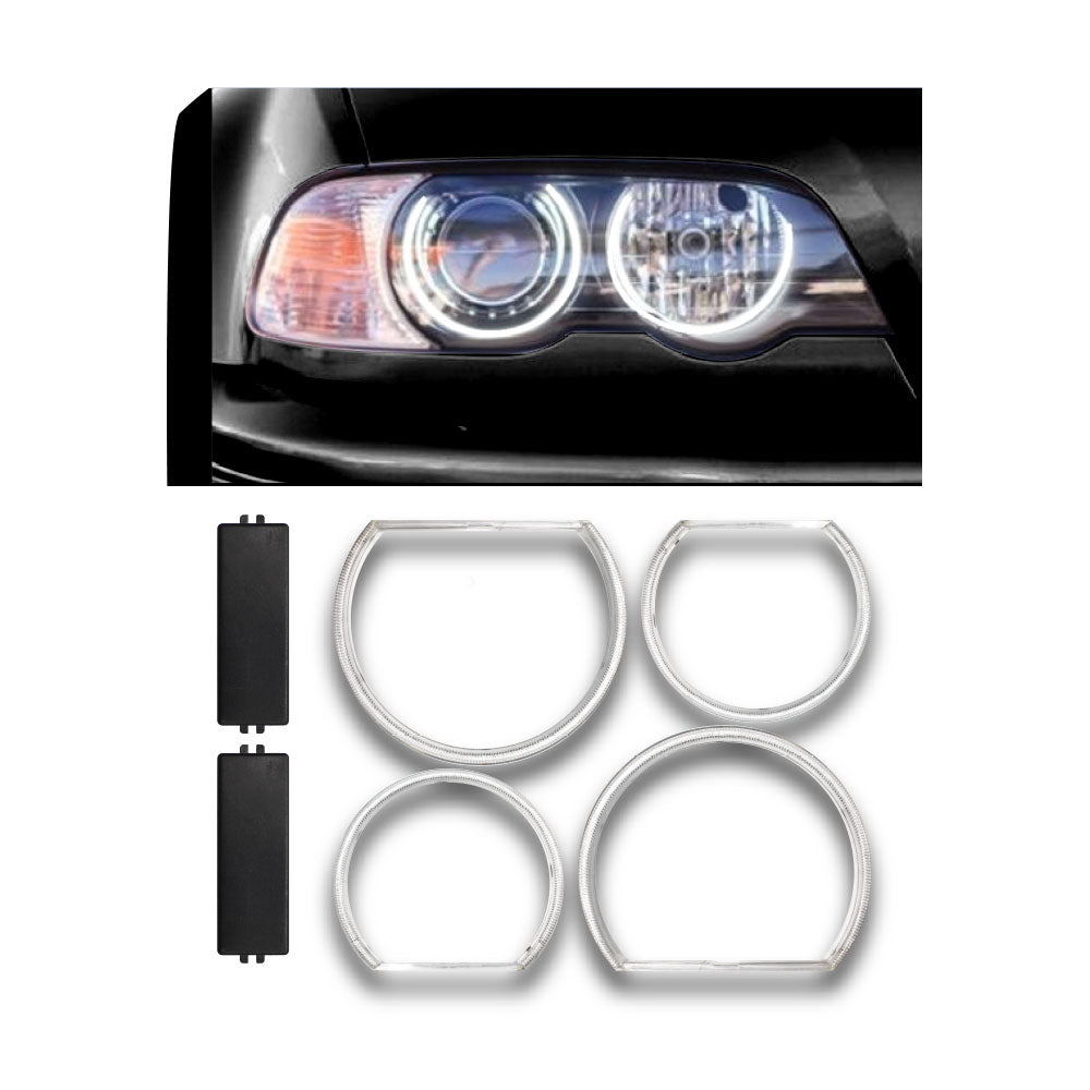 SUITABLE TO FIT BMW E46 CCFL ANGEL EYE RINGS NON PROJECTOR TYPE 141MM/131MM