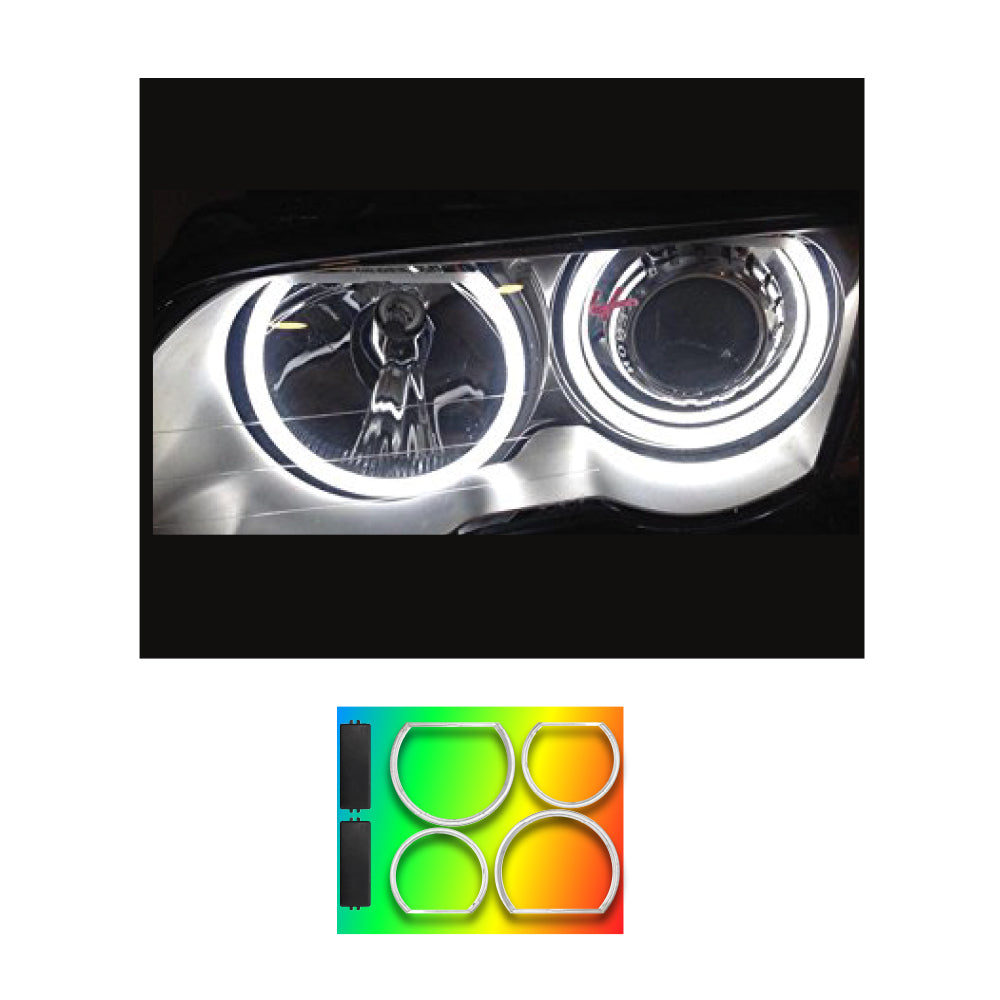 SUITABLE TO FIT BMW E46/E36 CCFL RGB ANGEL EYE RINGS 145mm