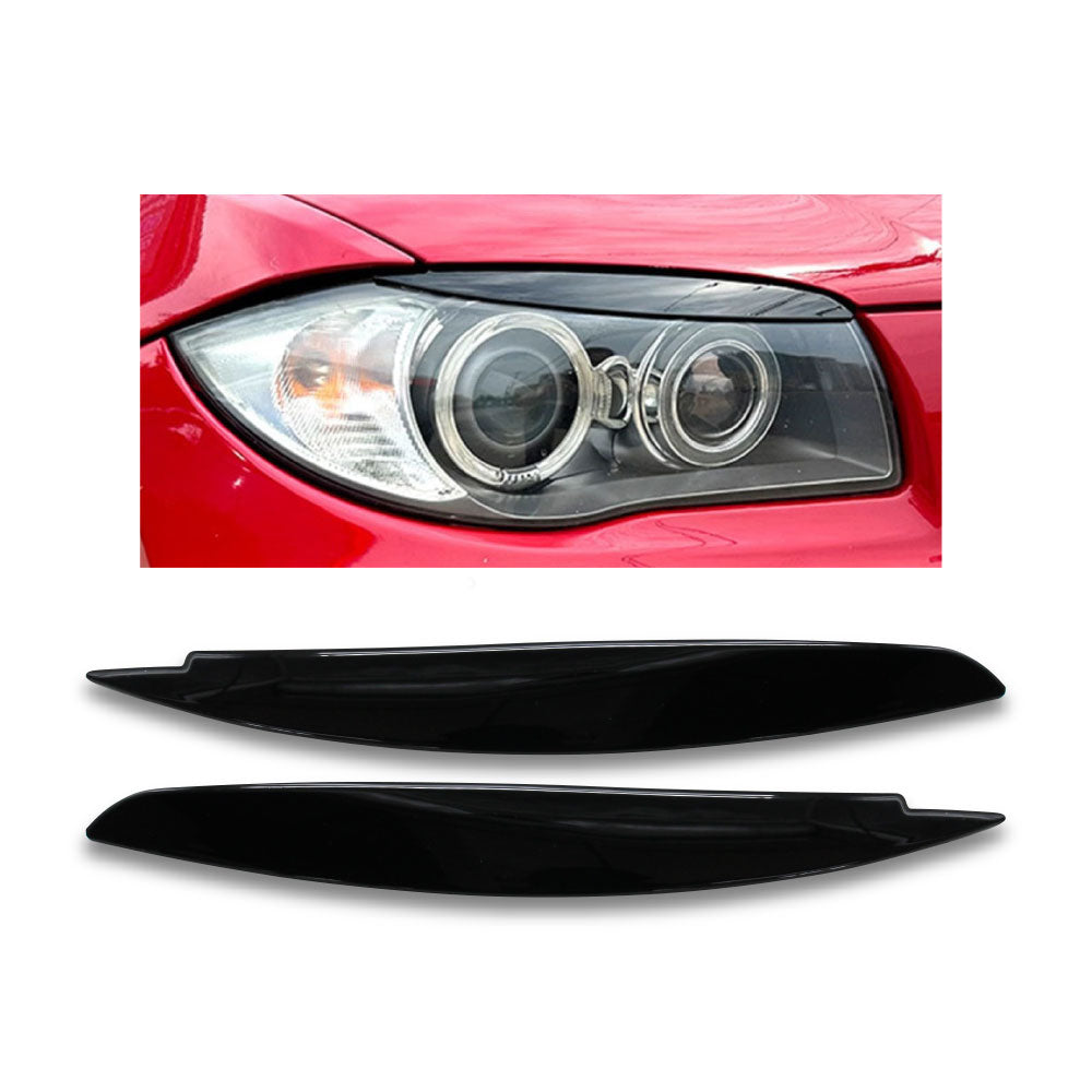 SUITABLE TO FIT BMW E82 PLASTIC EYELIDS GLOSS BLACK