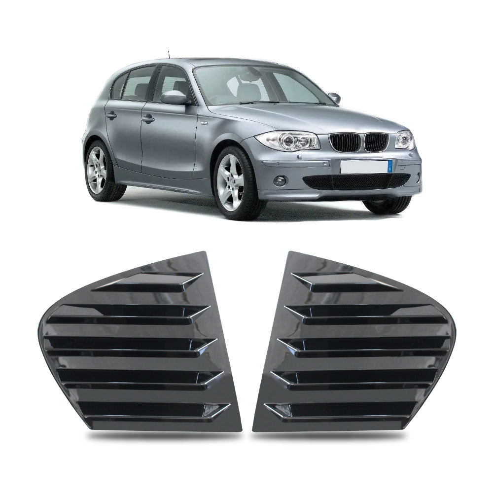 SUITABLE TO FIT BMW E87 QUARTER GLASS WINDOW LOUVERS GLOSS BLACK
