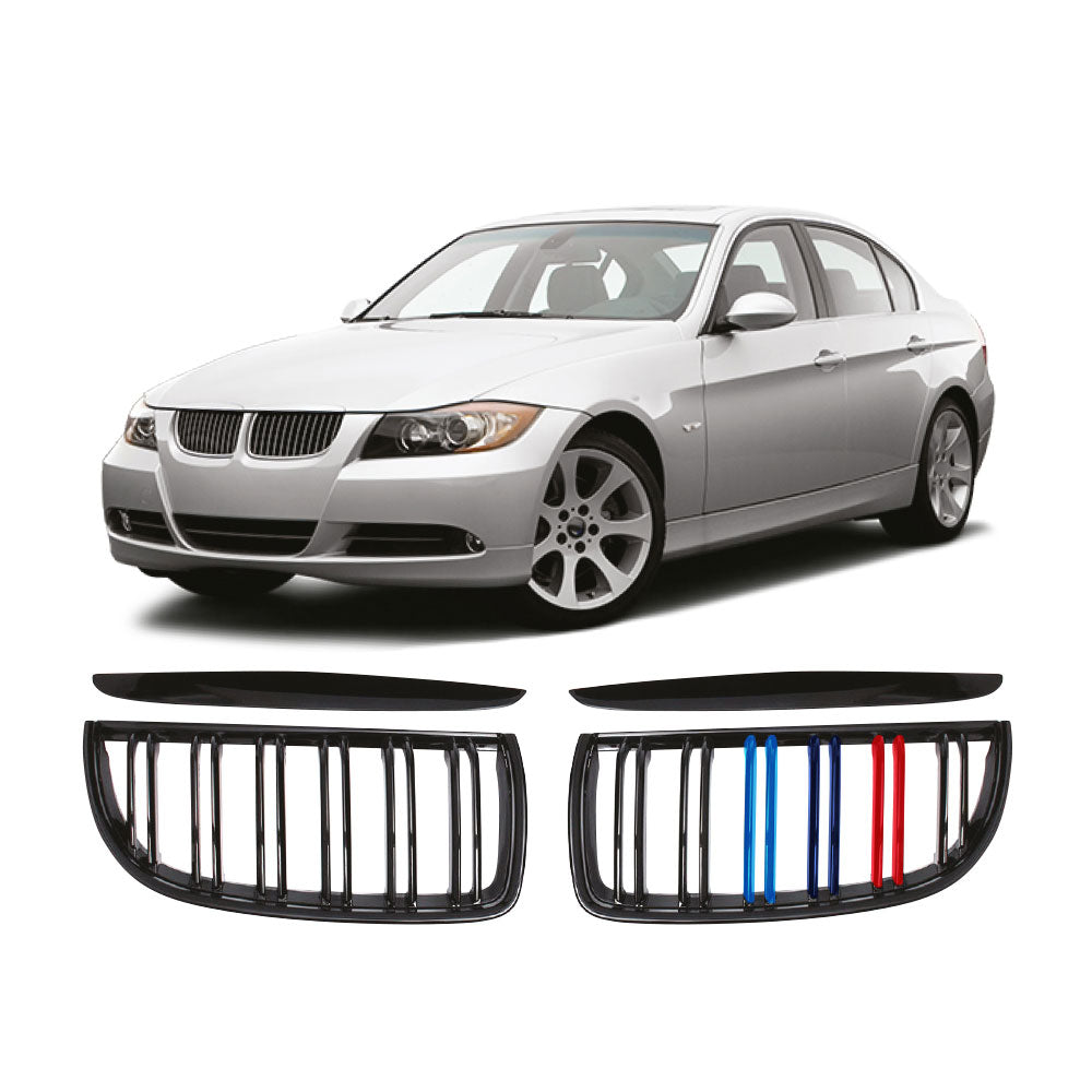 SUITABLE TO FIT BMW E90 PRE LCI M4 STYLE KIDNEY GRILLS M COLOURS
