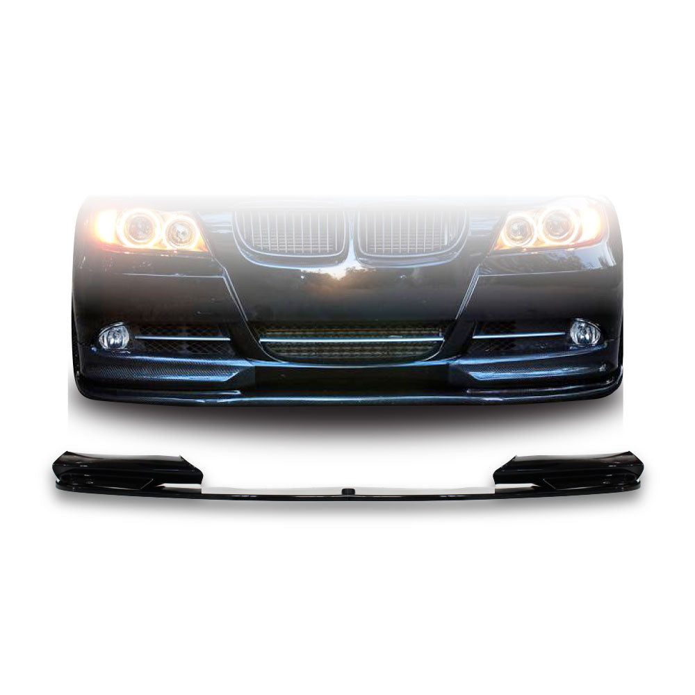 SUITABLE TO FIT BMW E90 PRE-FACELIFT M PERFORMANCE SPORT FRONT LIP SPOILER 4 PIECE GLOSS BLACK