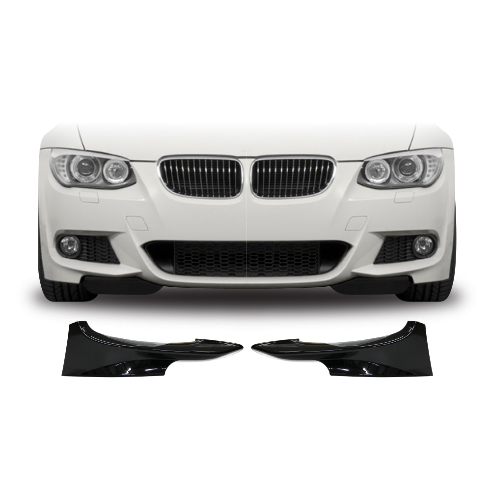 SUITABLE TO FIT BMW E92 2009+ FRONT SPLITTERS GLOSS BLACK