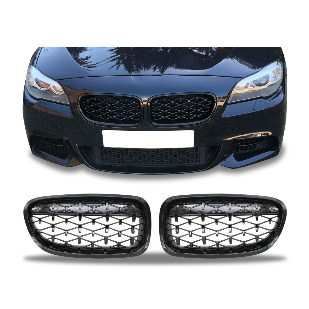 SUITABLE TO FIT BMW F10 2011-2016 DIAMOND GRILL GLOSS BLACK