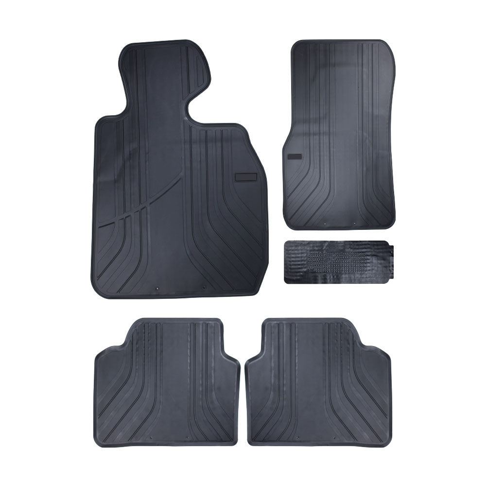 SUITABLE TO FIT BMW F30 / F32 / F36 / F80 / F82 / F22 / F87 CUSTOM FIT LATEX MATS BLACK 5 PIECE SET