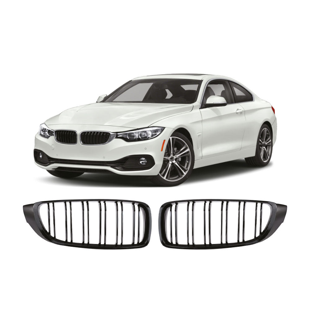 SUITABLE TO FIT BMW F32/F33/F36/F82 M4 STYLE GRILLS GLOSS BLACK