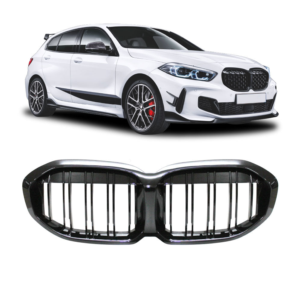SUITABLE TO FIT BMW F40 DOUBLE SLAT M4 STYLE GRILLS GLOSS BLACK