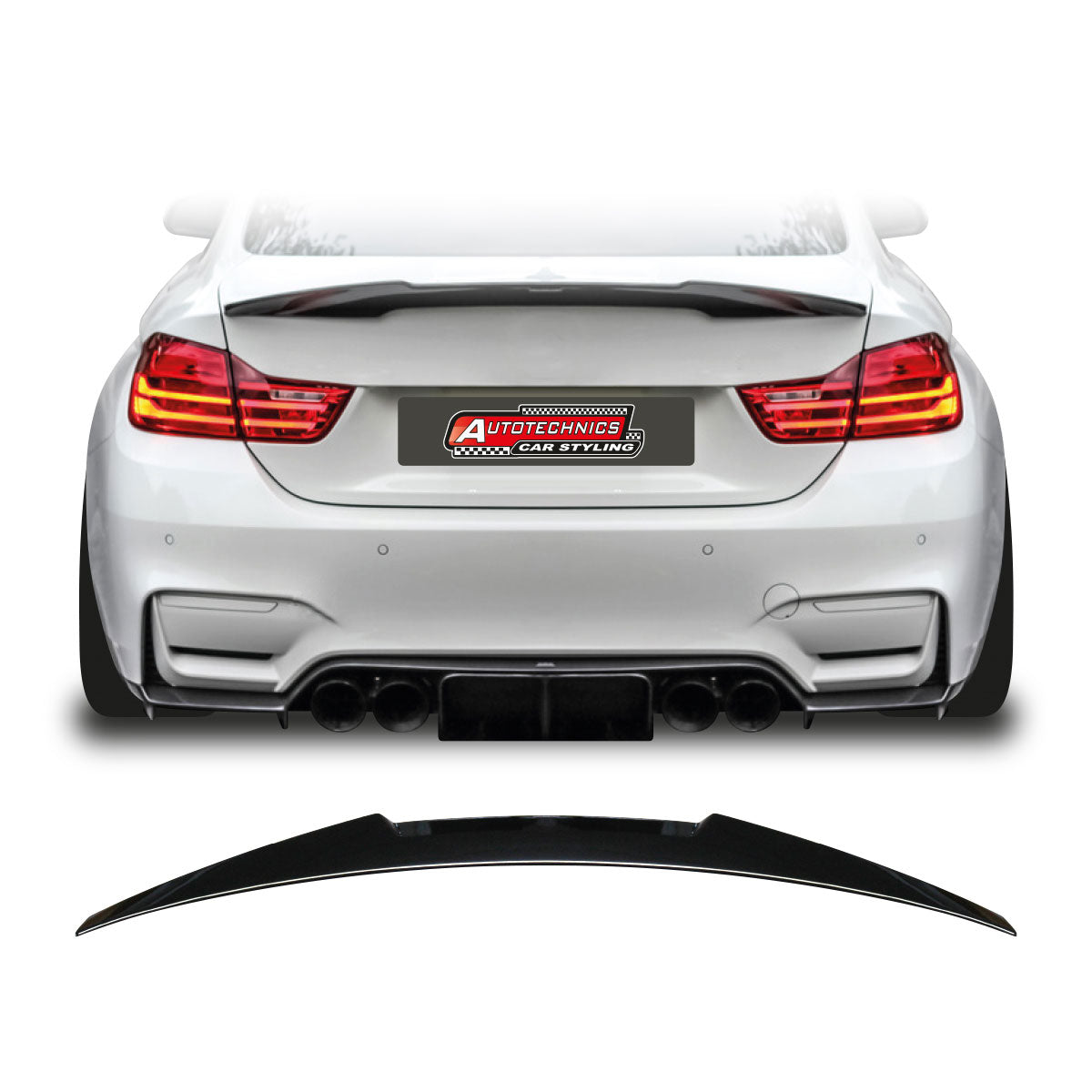 SUITABLE TO FIT BMW F82 M4 STYLE BOOT LIP SPOILER GLOSS BLACK