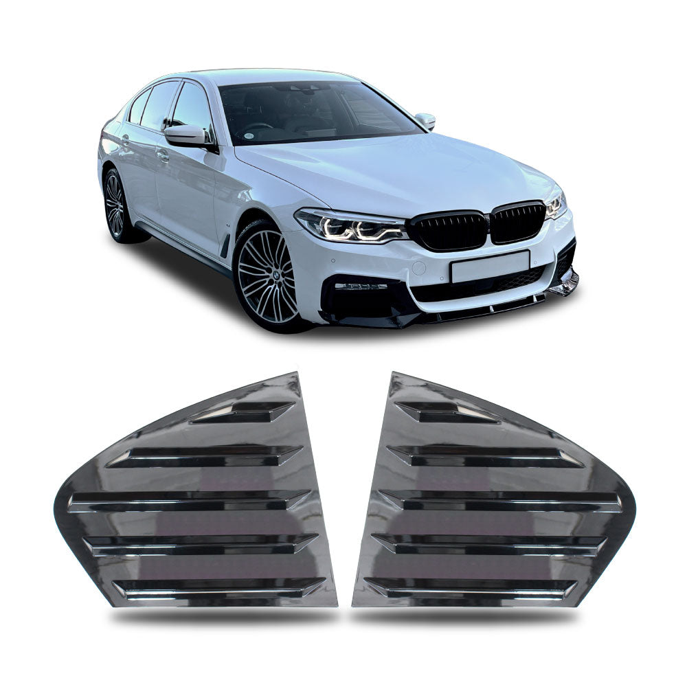 SUITABLE TO FIT BMW G30 QUARTER GLASS WINDOW LOUVERS GLOSS BLACK