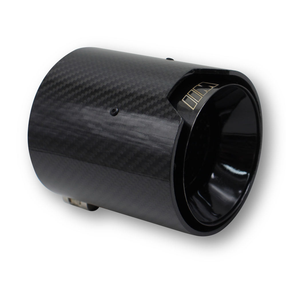 SUITABLE TO FIT BMW G80 M GLOSS CARBON SINGLE TAILPIPE TIPS 82-103MM