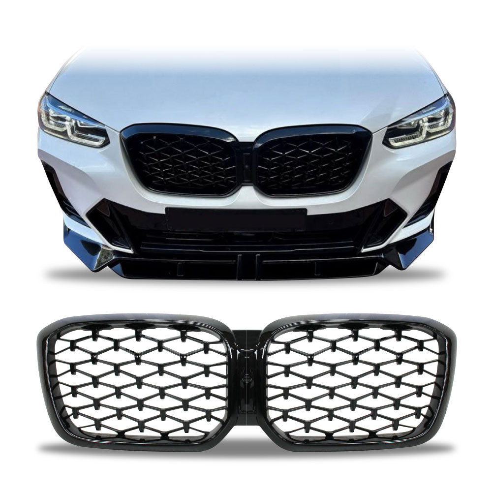 SUITABLE TO FIT BMW X3 G01 2021+ FACELIFT DIAMOND GRILLS GLOSS BLACK