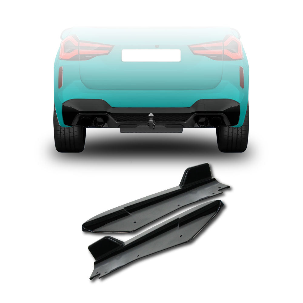 SUITABLE TO FIT BMW X3 G01 2021+ FACELIFT REAR BUMPER SPLITTERS 2 PIECE GLOSS BLACK