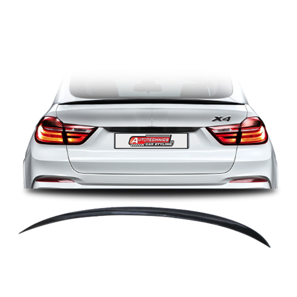 SUITABLE TO FIT BMW X4 2017+ SLIM BOOT LIP SPOILER GLOSS BLACK