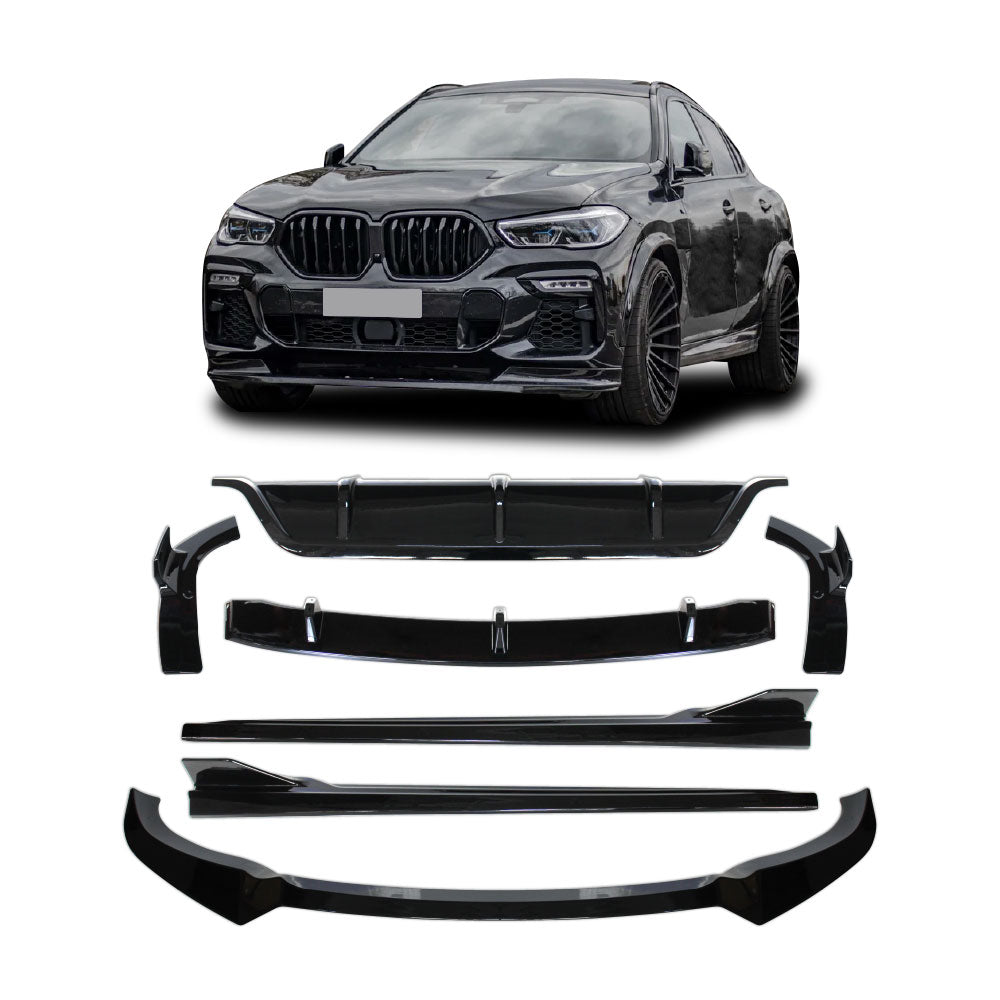 SUITABLE TO FIT BMW X6 G06 2023 FACELIFT WARRIOR BODY KIT 7 PIECE GLOSS BLACK