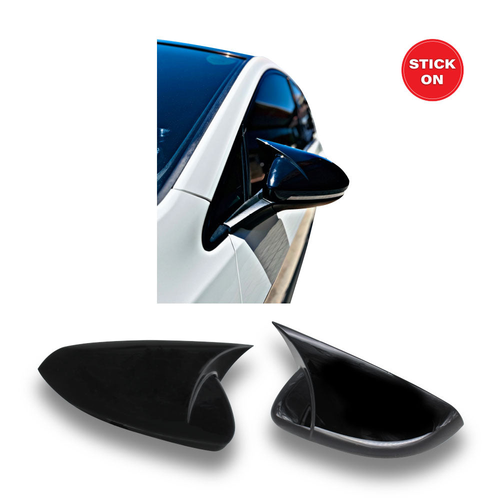 GOLF 6 2009-2014 BATMAN STICK ON MIRROR COVERS - GLOSS BLACK