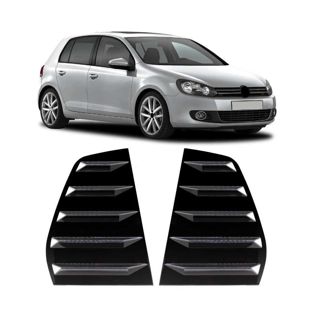 GOLF 6 QUARTER GLASS WINDOW LOUVERS - GLOSS BLACK