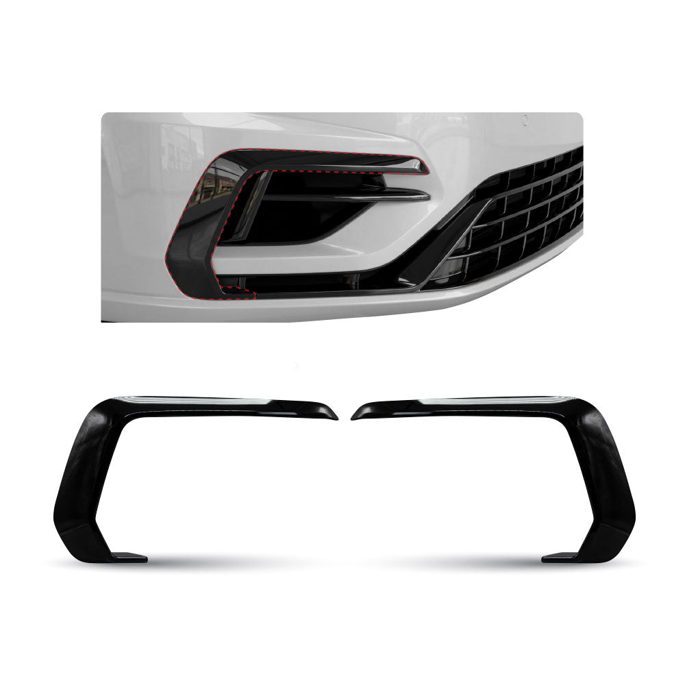 GOLF 7.5R OE FOG LAMP COVER TRIMS 2 PIECE - GLOSS BLACK