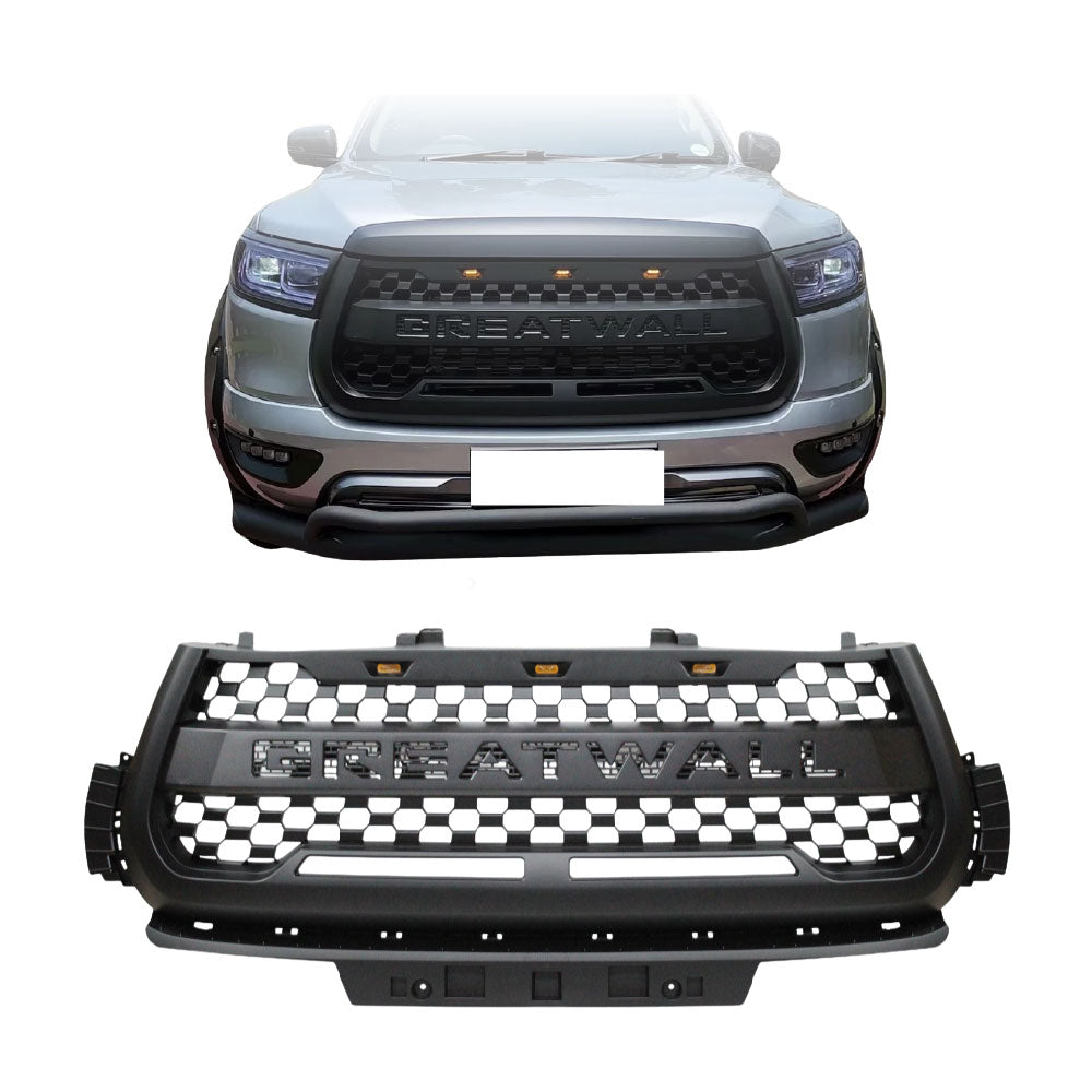 GWM P SERIES 2021+ COMPLETE HONEYCOMBE FRONT GRILL BLACK