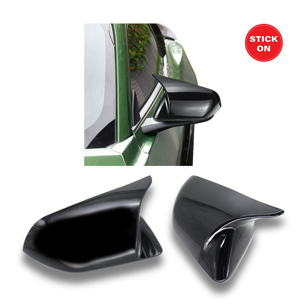 SUITABLE TO FIT MUSTANG BATMAN STICK ON MIRROR COVERS GLOSS BLACK