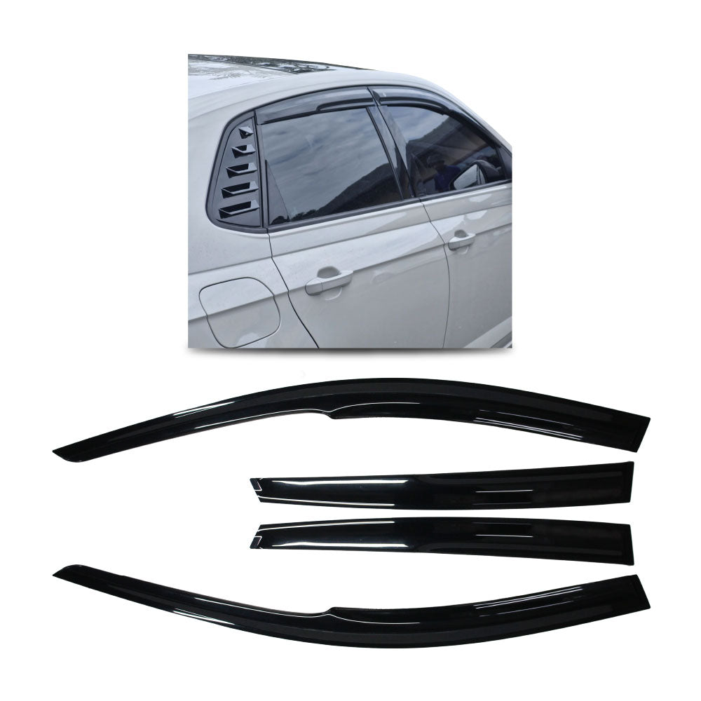 POLO 8 / POLO 9 2018-2025 SPORT WINDSHIELDS 4 PIECE - GLOSS BLACK