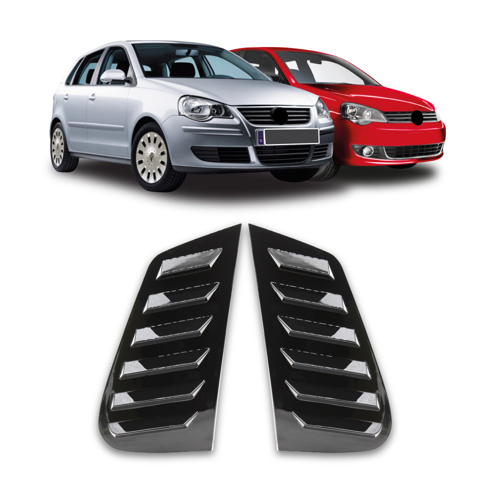 POLO 9N VIVO QUARTER GLASS WINDOW LOUVERS - GLOSS BLACK