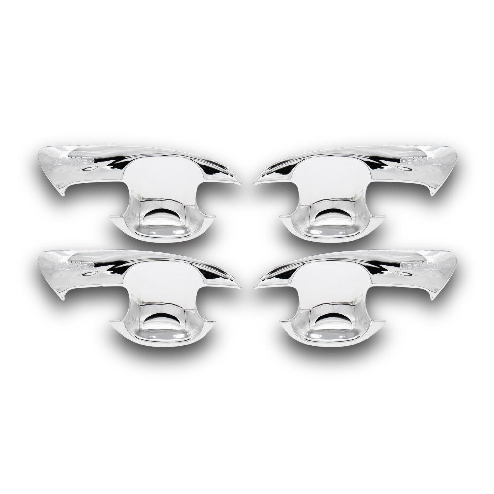 SUITABLE TO FIT RANGER 2012+ 4 PIECE CHROME DOOR BOWLS