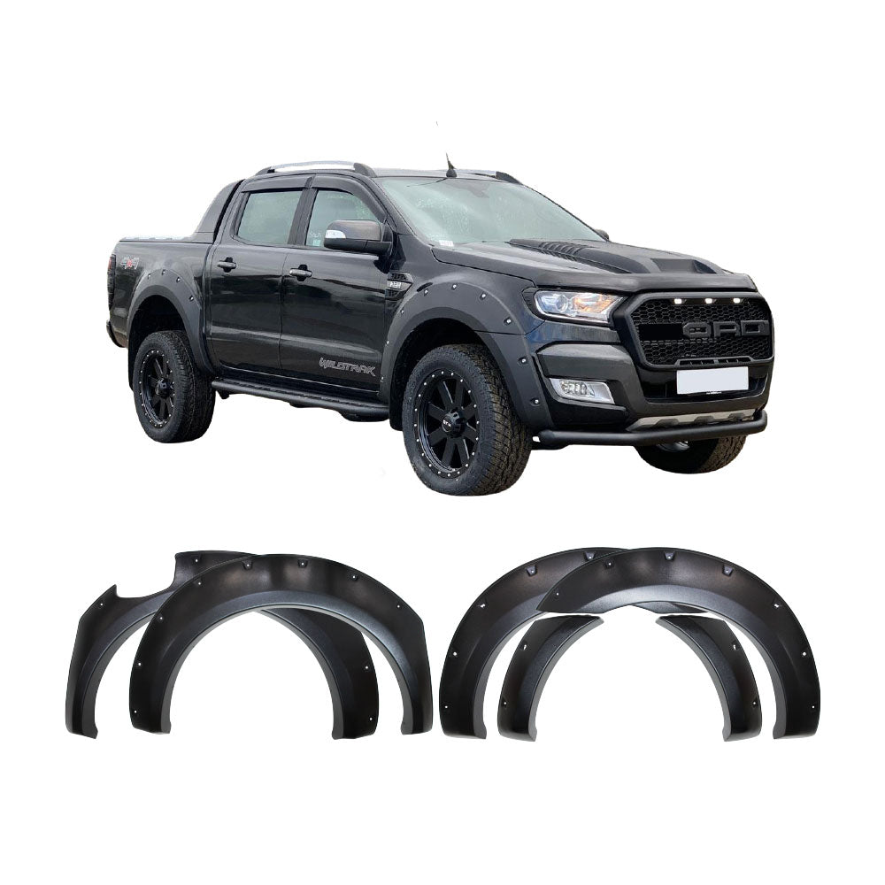 SUITABLE TO FIT RANGER 2016+ STUDDED 9 INCH WHEEL ARCHES GLOSS BLACK