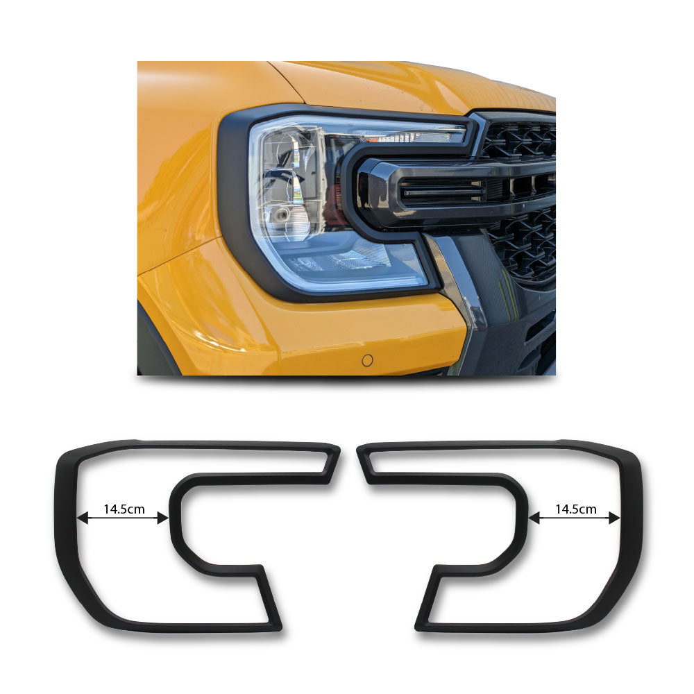 SUITABLE TO FIT RANGER 2023+ NEXT GEN HI SPEC HEADLIGHT TRIMS BLACK