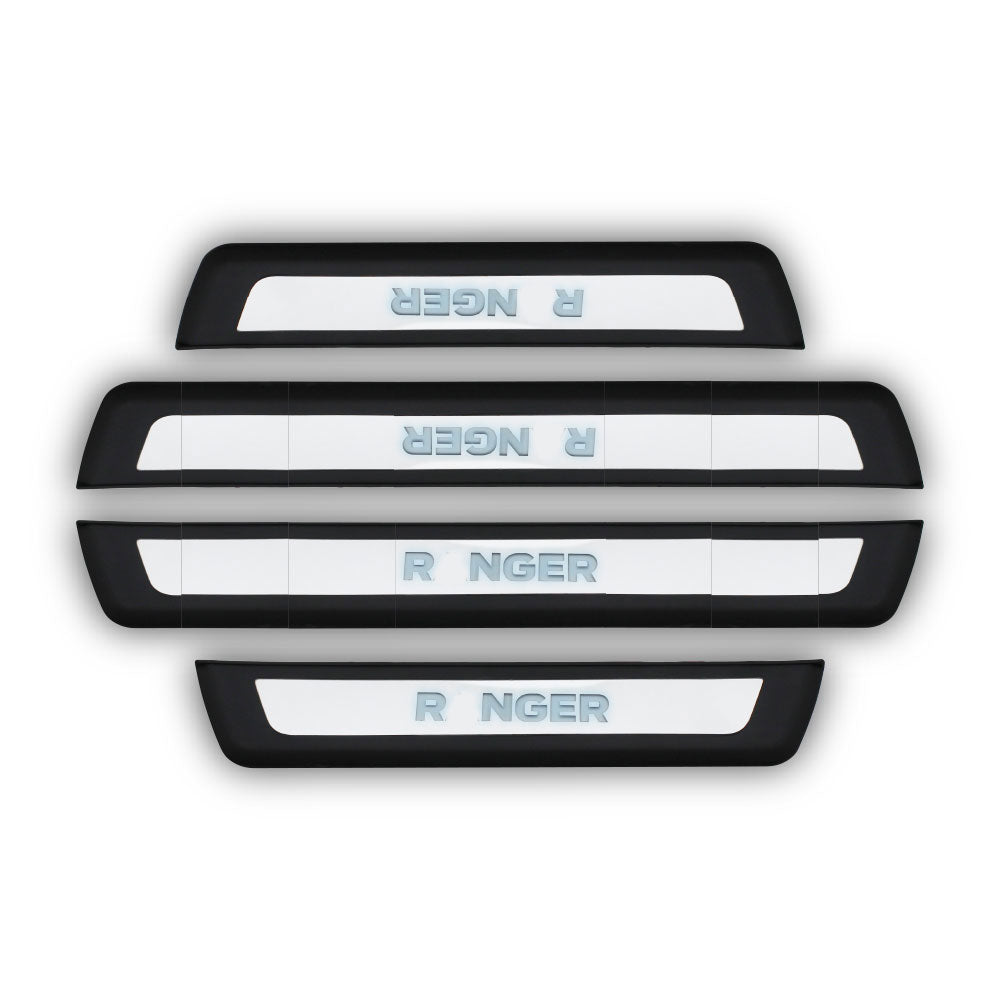 SUITABLE TO FIT RANGER 2012-2020 LED STEP SILLS 4 PIECE CHROME