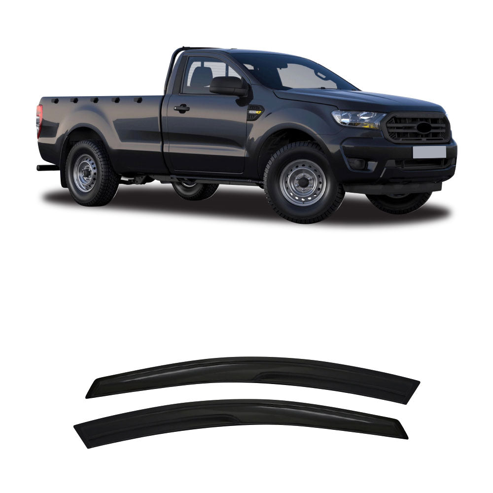 SUITABLE TO FIT RANGER 2012-2022 SINGLE CAB INJECTION BLACK WINDSHIELDS 2PC