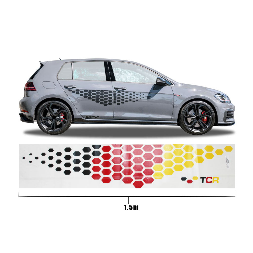 UNIVERSAL TCR HONEYCOMBE SIDE DECAL STICKER - GERMAN COLOURS