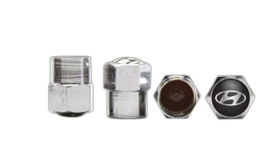 HYUNDAI BLISTER PACK BLACK VALVE CAPS 4PC