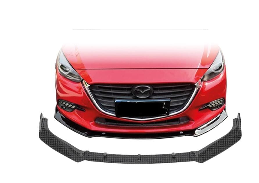MAZDA 3 2016+ 3 PIECE FRONT LIP SPOILER CARBON LOOK