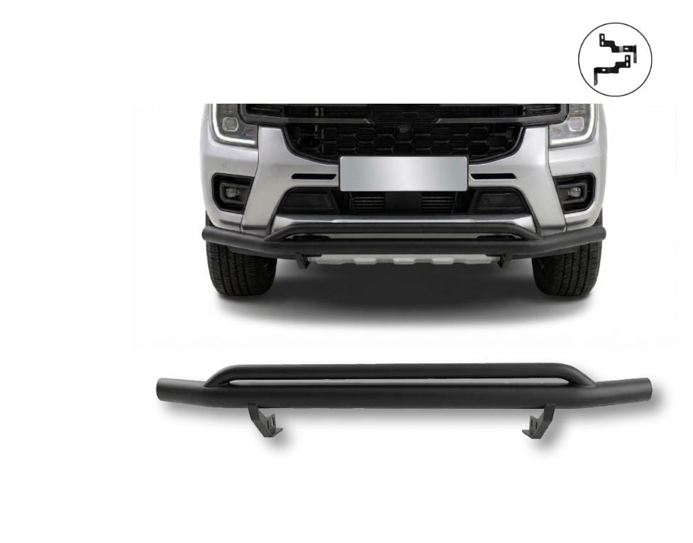 SUITABLE TO FIT RANGER 2023+ NEXT GEN FRONT STYLING BAR DOUBLE TUBE BLACK