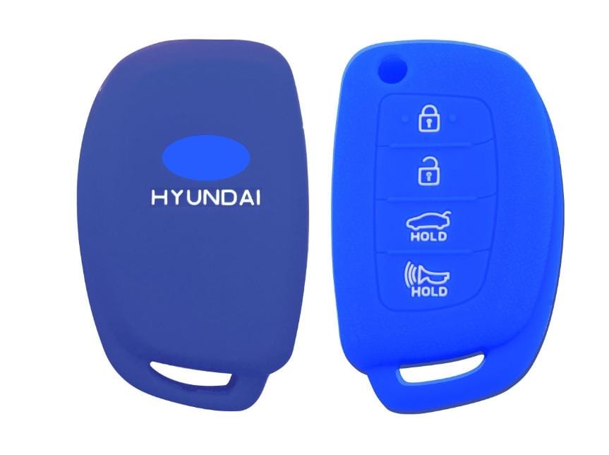 HYUNDAI 4 BUTTON SILICONE KEY FOB CASE BLUE