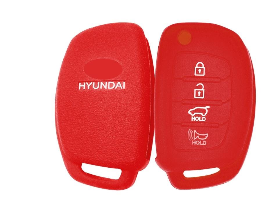 HYUNDAI 4 BUTTON SILICONE KEY FOB CASE RED