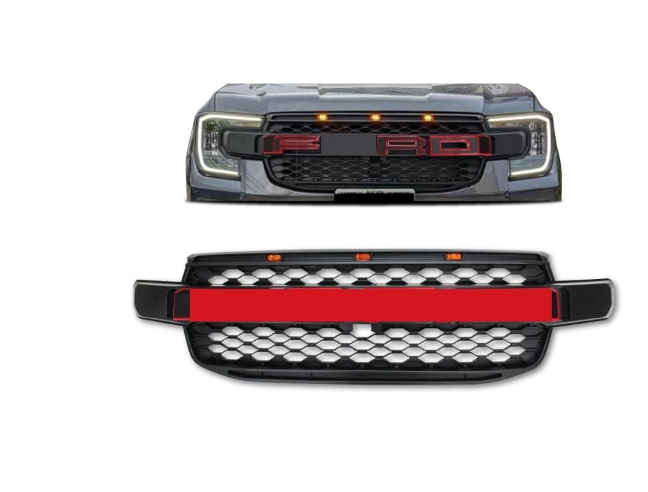 SUITABLE TO FIT RANGER 2023+ NEXT GEN RAPTOR STYLE LED GRILL RED