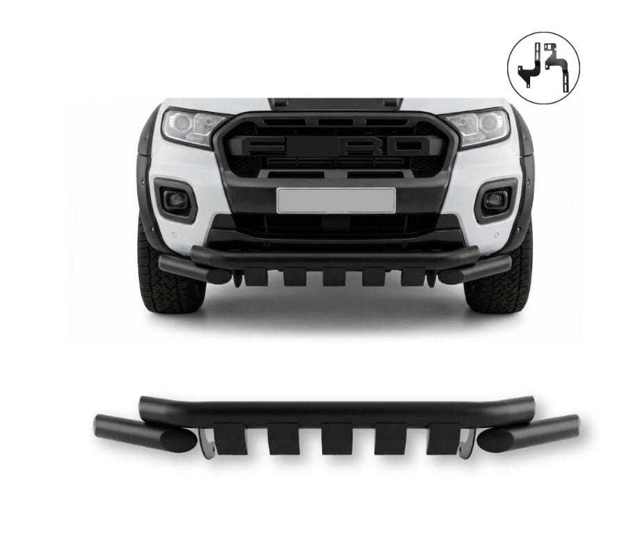 SUITABLE TO FIT RANGER T8 2019+ FRONT STYLING BAR 2 PIECE SET BLACK