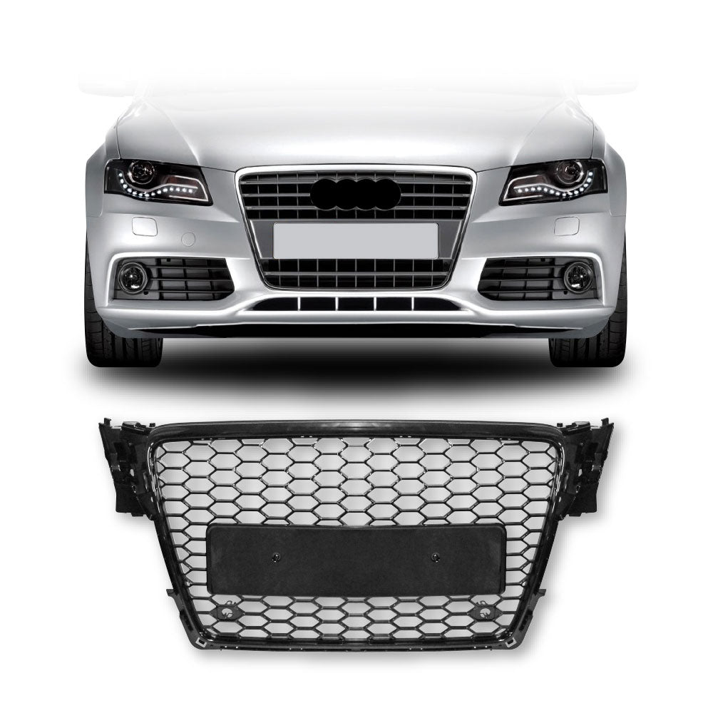 AUDI A4 2007+ B8 DEBADGED RS GRILL GLOSS BLACK