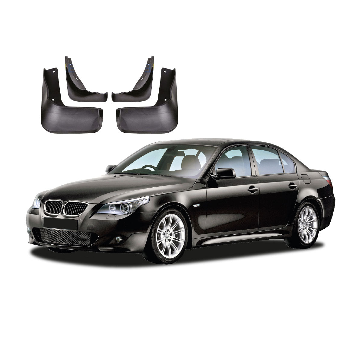 SUITABLE TO FIT BMW E60 5 SERIES MUDFLAPS 4 PIECE