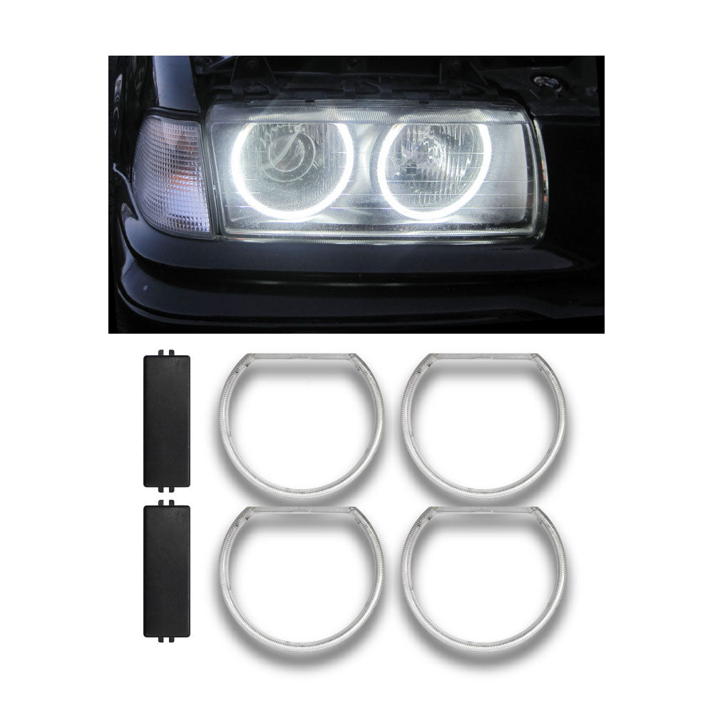 SUITABLE TO FIT BMW E36 & E46 CCFL ANGEL EYE RINGS PROJECTOR TYPE 131/131MM