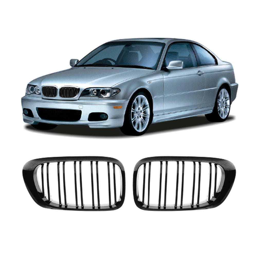 SUITABLE TO FIT BMW E46 2 DOOR COUPE MK2 M4 STYLE KIDNEY GRILLS