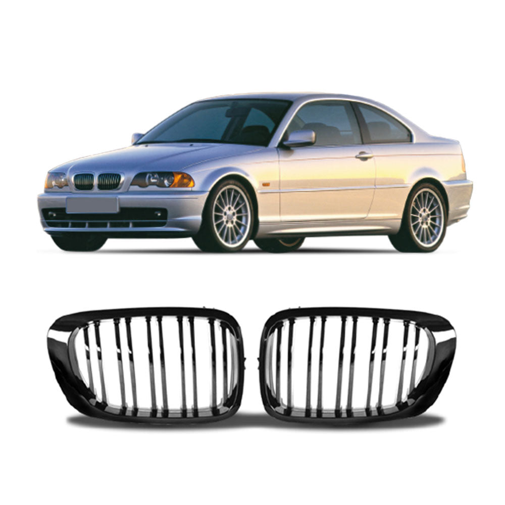 SUITABLE TO FIT BMW E46 2 DOOR COUPE MK1 M4 STYLE KIDNEY GRILLS