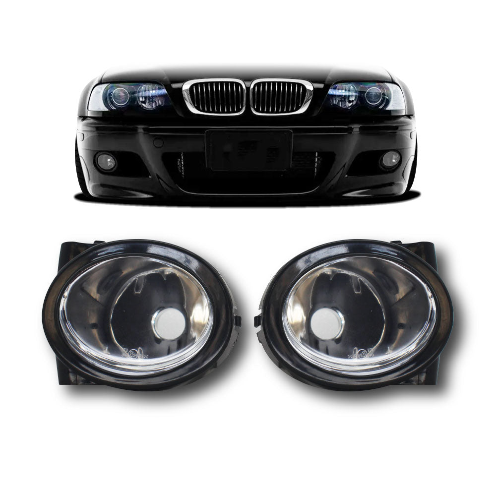 SUITABLE TO FIT BMW E46 INDIVIDUAL M3 OVAL CLEAR FOG LIGHTS WITH HOLDERS