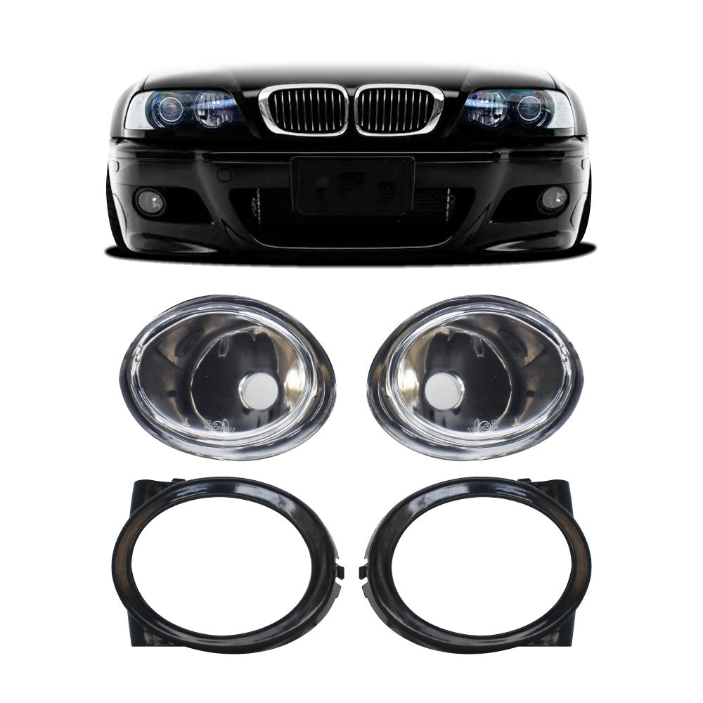 SUITABLE TO FIT BMW E46 INDIVIDUAL M3 OVAL CLEAR FOG LIGHTS WITH HOLDERS