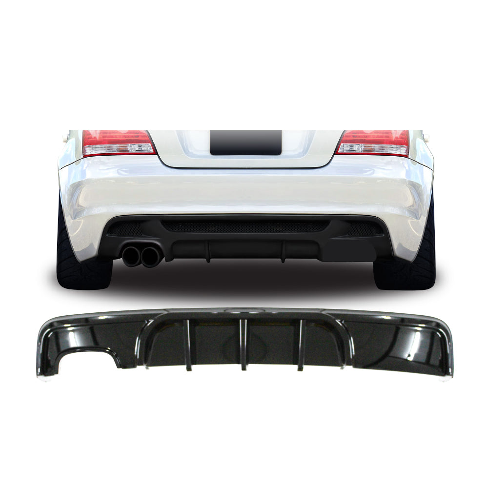 SUITABLE TO FIT BMW E82 M PERFORMANCE DIFFUSER DOUBLE PIPE SINGLE OUTLET GLOSS BLACK